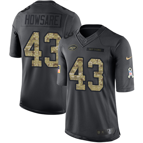 Men's Limited Julian Howsare Nike Jersey Black - #43 2016 Salute to Service NFL New York Jets